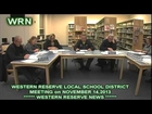 WESTERN RESERVE LOCAL SCHOOL BOARD OF EDUCATION NOVEMBER 14 - 2013