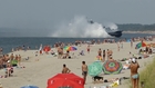 Russian Landing Craft Zubr Makes an Amphibious Assault on a Beach in Kaliningrad
