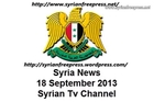 Syria English news . 18/09/13