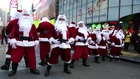 Santa Clauses hop through town!
