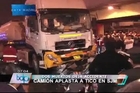 Dos muertos dejó choque entre pesado camión y tico en San Juan de Miraflores
